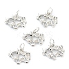 Brass Clear Cubic Zirconia Charms ZIRC-B010-22P-1