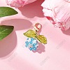 Flower Acrylic & Glass Pearl Pendant Decorations HJEW-SZ00039-1