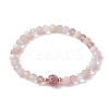 Glass Faceted Round Beaded Stretch Bracelets BJEW-JB10057-02-1