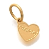 Mother's Day PVD Vacuum Plating 304 Stainless Steel Charms STAS-U035-10G-1