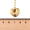 304 Stainless Steel Pave Colorful Cubic Zirconia Heart Pendant Necklaces for Women NJEW-S450-01G-3