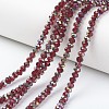 Electroplate Transparent Glass Beads Strands EGLA-A034-T8mm-R08-1