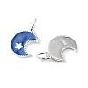 925 Sterling Silver Enamel Moon with Star Charms STER-G050-04S-2
