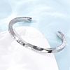 304 Stainless Steel Cuff Bangles for Men Women BJEW-D361-04P-3