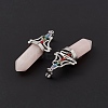 Natural Rose Quartz Big Pointed Pendants G-I342-01P-10-4