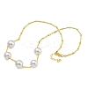 Rack Plating Brass & ABS Plastic Pearl Round Beads Bib Necklaces for Women NJEW-C059-03G-1