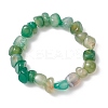 Natural Agate Nuggets Beaded Stretch Bracelets for Men Women BJEW-JB11957-02-2