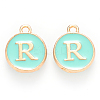 Golden Plated Alloy Enamel Charms X-ENAM-S118-05R-1