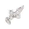 Cross Rack Plating Brass Clear Cubic Zirconia Pendants KK-M293-18P-2