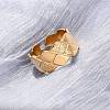 304 Stainless Steel Open Cuff Rings for Women RJEW-K309-27G-1