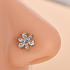 316L Surgical Stainless Steel Clear Cubic Zirconia L-Shaped Nose Rings WG09863-17-1