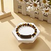 Natural Tiger Eye Rectangle Beaded Stretch Bracelet BJEW-JB08982-04-2