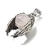 Natural Rose Quartz Round Pendants G-K339-03AS-08-2