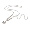 Brass with Crystal Rhinestone Pendants Necklace LS-NJEW-B081-01-2