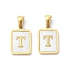 Ion Plating(IP) 304 Stainless Steel Pave Shell Pendants X-STAS-G327-01G-T-1
