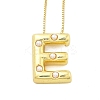 Brass & Plastic Pearl Letter Pendant Box Chain Necklaces for Women LS-NJEW-U017-01G-05-1