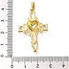 Brass Pave Clear Cubic Zirconia Pendants KK-M101-05G-01-3