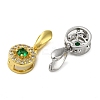 Rack Plating Brass Micro Pave Cubic Zirconia Ice Pick Pinch Bails KK-K340-28A-2