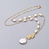 Natural Baroque Pearl Keshi Pearl Pendant Necklaces NJEW-JN02652-1