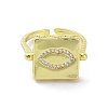 Brass Micro Pave Cubic Zirconia Cuff Rings RJEW-M170-23G-2