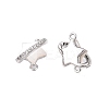 Brass Micro Pave Clear Cubic Zirconia Star Connector Charms KK-B102-27P-2