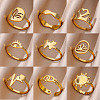 Personality Special-Interest 304 Stainless Steel Finger Rings for Women FS-WG32BFC-01-2