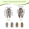 8Pcs 2 Colors Alloy Bolo Tie Slide Charms FIND-GO0003-86-2