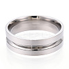 201 Stainless Steel Grooved Finger Ring Settings STAS-WH0039-12I-P-1
