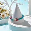 Synthetic Turquoise(Dyed) Starfish Stretch Bracelet BJEW-JB07702-03-2