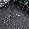 Half Finished 304 Stainless Steel Cable Chain Necklaces STAS-UN0038-66P-3