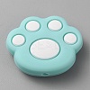 Cat Paw Print Food Grade Eco-Friendly Silicone Focal Beads LS-SIL-WH0012-040F-1