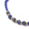 Adjustable Natural Lapis Lazuli & Seed Braided Bead Bracelets BJEW-JB10181-07-3