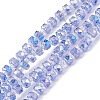 Transparent Electroplate Glass Beads Strands EGLA-F153-AB08-1