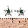 304 Stainless Steel Micro Pave Cubic Zirconia Pendants STAS-Z121-44P-2
