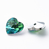 Heart Electroplated Glass Charms EGLA-N006-012A-4