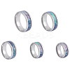5Pcs 5 Styles 201 Stainless Steel Finger Ring for Men RJEW-UN0002-98-1