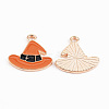 Light Gold Tone Alloy Enamel Pendants ENAM-T018-19B-2