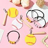 8Pcs Acrylic & Wood Pendant Decoration HJEW-CJ00052-5