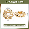 120Pcs 2 Colors Rack Plating Alloy Beads FIND-GO0001-96-2