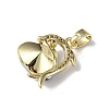 Real 18K Gold Plated Rack Plating Brass Micro Pave Clear Cubic Zirconia Pendants KK-C015-22G-12-3