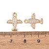 Brass Micro Pave Clear Cubic Zirconia Charms ZIRC-L105-15G-3