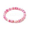 Handmade Polymer Clay Heishi Beads Stretch Bracelets Set BJEW-JB07406-03-3