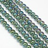 Electroplate Crystal Glass Round Beads Strands EGLA-F037-6mm-A04-2