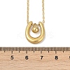 304 Stainless Steel U-shaped with Ball Pendant Necklaces NJEW-V004-01G-3