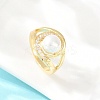 Brass Micro Pave Cubic Zirconia Finger Rings for Women RJEW-D340-02G-06-1