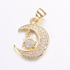 Brass Micro Pave Cubic Zirconia Pendants ZIRC-G125-55G-1