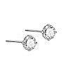 Rhodium Plated Diamond Shape 999 Fine Silver Cubic Zirconia Stud Earrings for Women EJEW-S215-06P-1