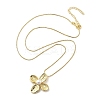 Flower Brass Shell Pearl Pendant Necklaces for Women LS-NJEW-S385-06A-G-3