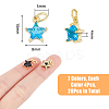 28PCS 7Colors Brass Cubic Zirconia Charms KK-DC0003-71-2