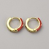 Enamel Hoop Earrings with Clear Cubic Zirconia EJEW-WH0004-39H-2